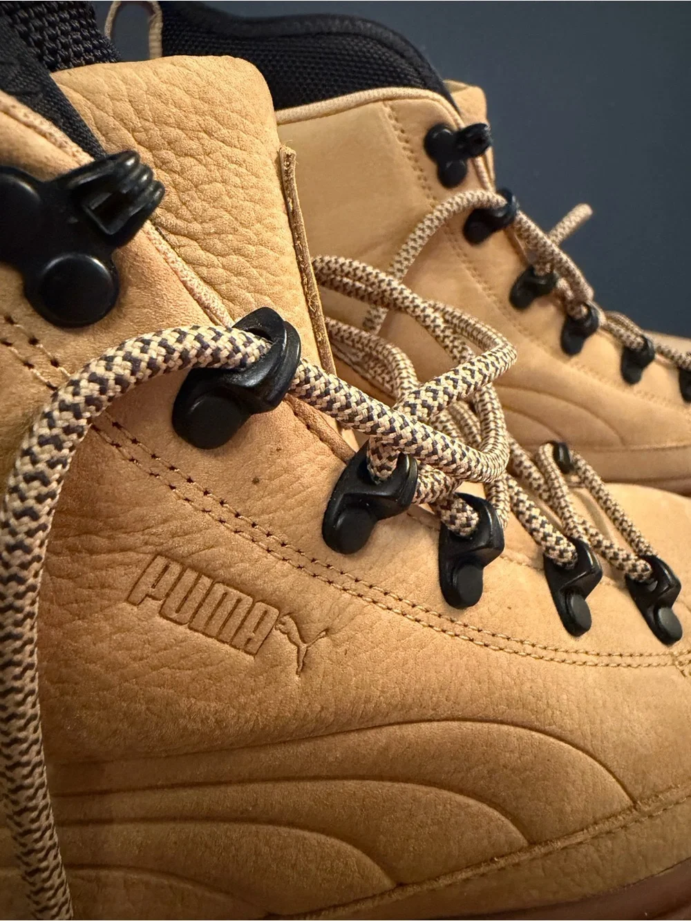 Puma Men's Wheat Nubuck High-Top Boots. Never used, no box. Size 7.5